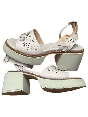 Anthropologie Elvio Zanon Perforated Floral Sport Sandals EU 39